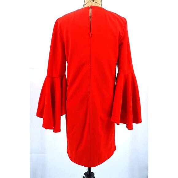 Catherine Dress Women 4 Red Midi Flutter Long Sleeve Lined Zipper Party‎ Festive - Picture 6 of 10